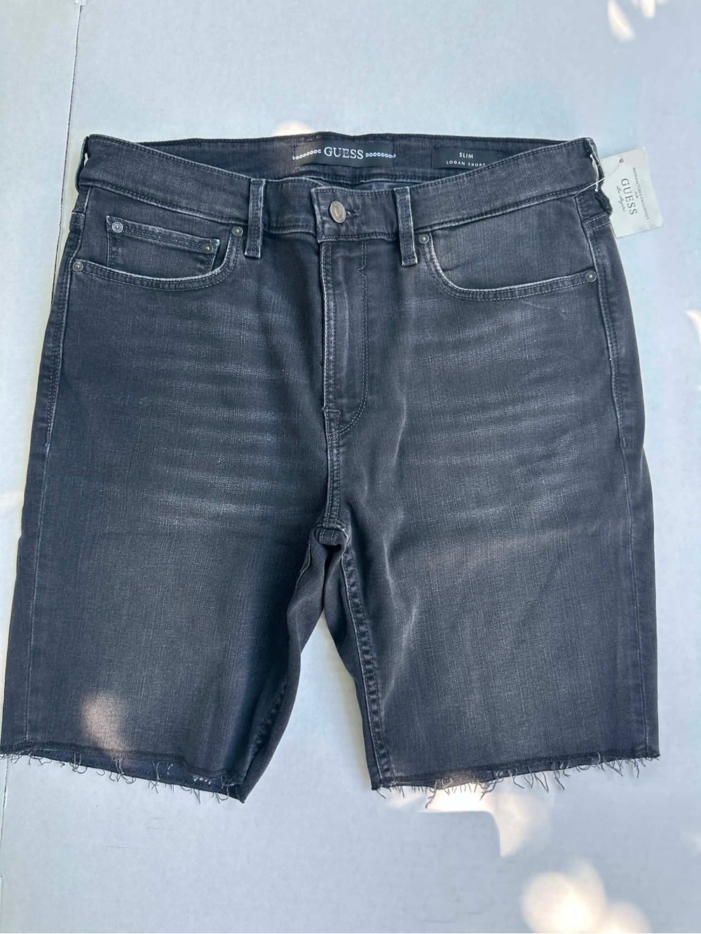 GUESS Men’s Black Denim Cutoff Shorts SZ 34